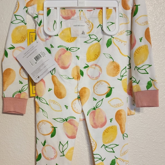 Burt's Bees Baby Snug-Fit Sweet & Sour 2-Piece Pajama Set - Tee & Pants NWT - Picture 2 of 3